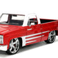 Just Trucks 1:24 1985 Chevy C10 Die-Cast Truck w/Tire Rack, Toys for Kids and Adults(Red/White)