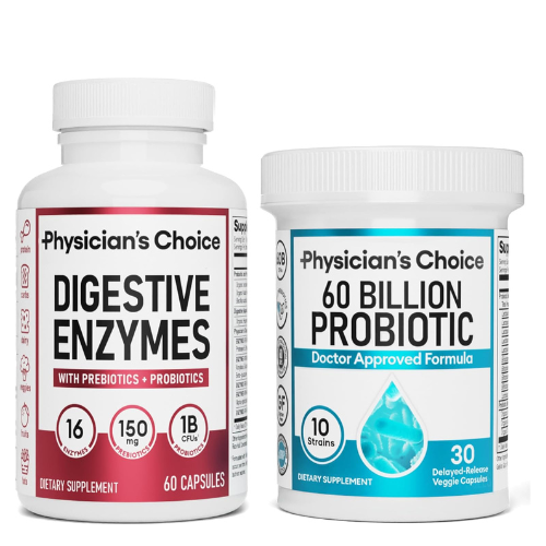 Physician's CHOICE Gut Health Bundle, Probiotics & Enzymes, Digestive Support, 90ct.