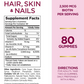 Nature's Bounty Hair, Skin & Nails Gummies, Biotin 2500mcg, Strawberry, 80ct.