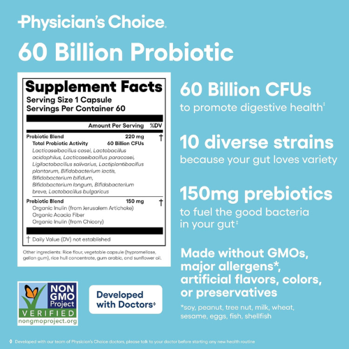 Physician's CHOICE Probiotics, 60 Billion CFU, Digestive & Gut Health, 60ct.